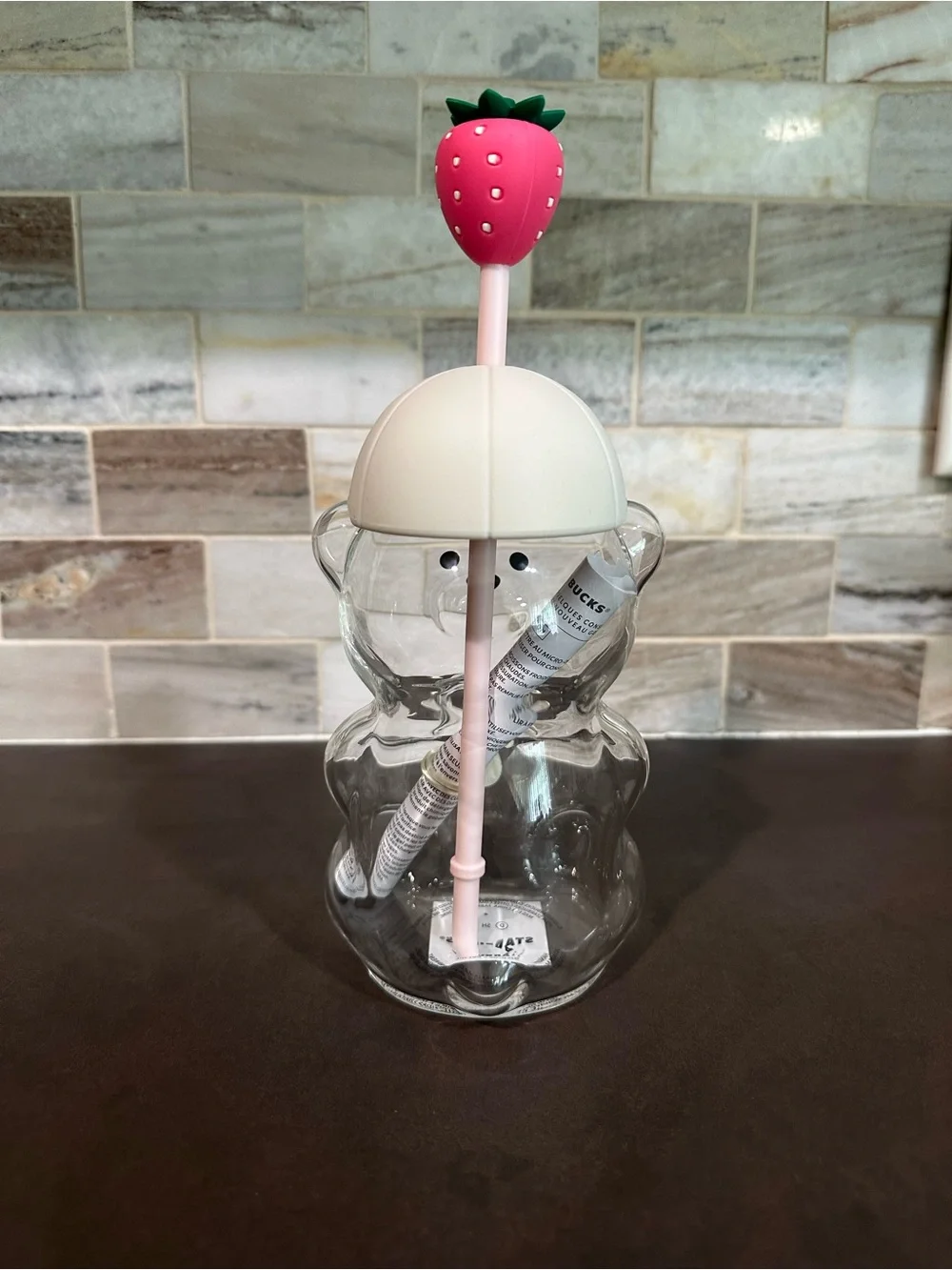 Starbucks 2026 Limited Edition “Pink Bearista” Glass Cup
